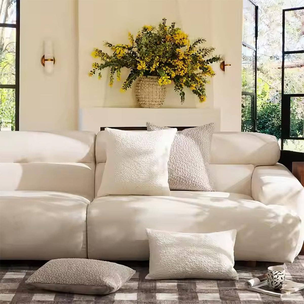 Textured Bouclé-Style 12"x20" Throw Pillow