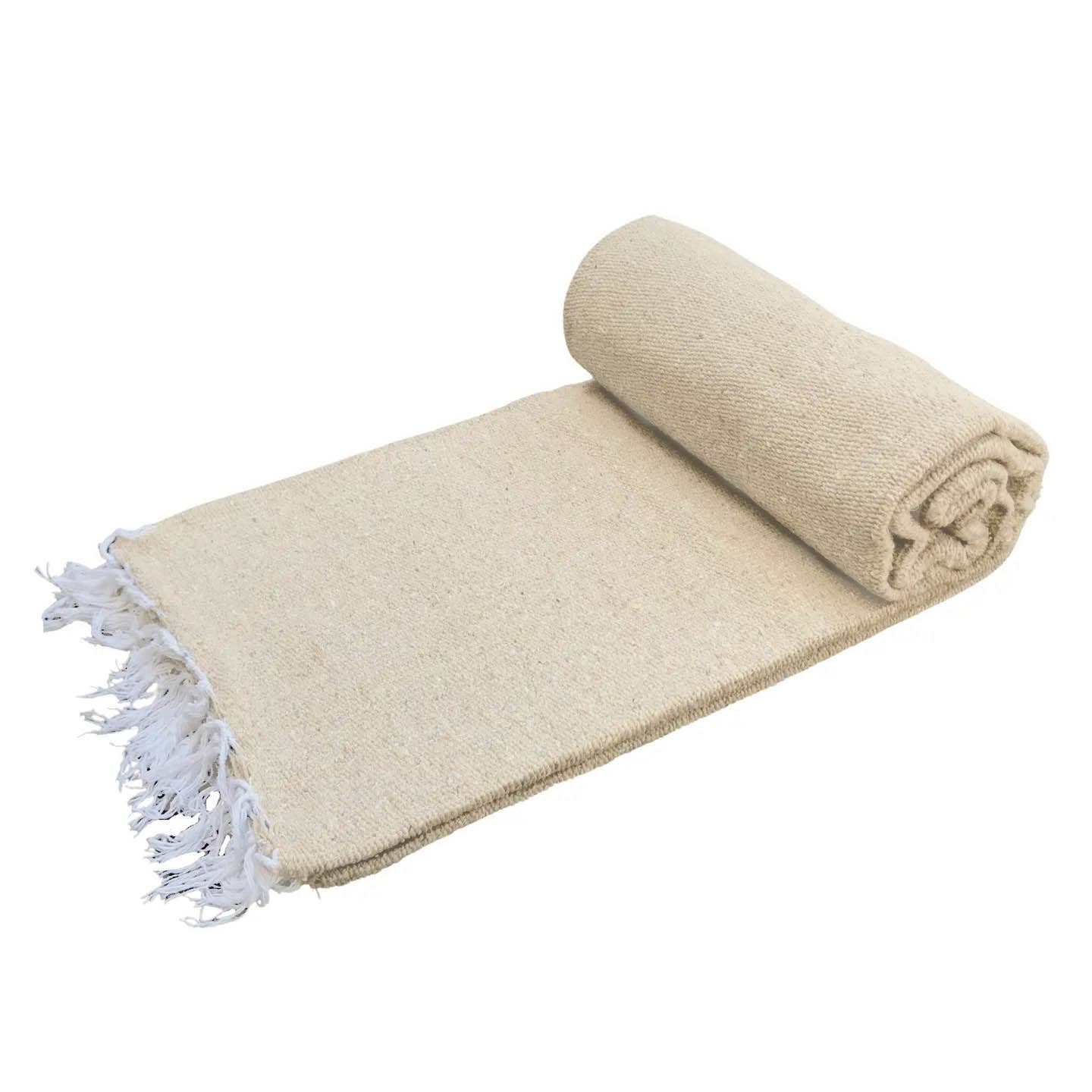 Solid Tan Mexican Blanket