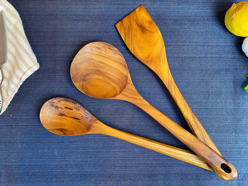 Rustic Handle Wooden Utensil Set - Mae It Be Home