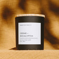 Soy Candle - Cedar + Eucalyptus - 10 oz. Matte Black Glass