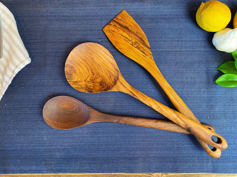 Rustic Handle Wooden Utensil Set - Mae It Be Home