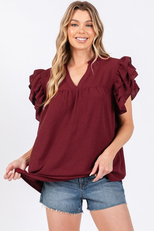 Baby Doll Ruffle Sleeved Top