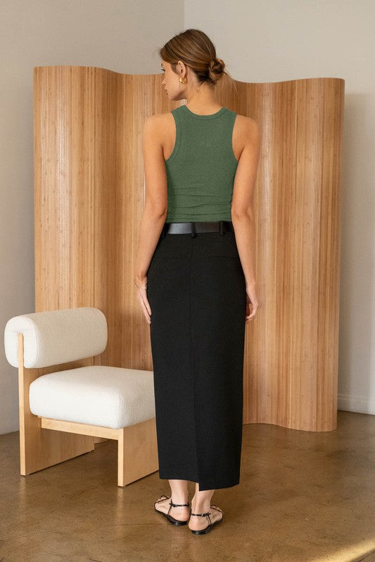 Round Neck Sweater Tank Top