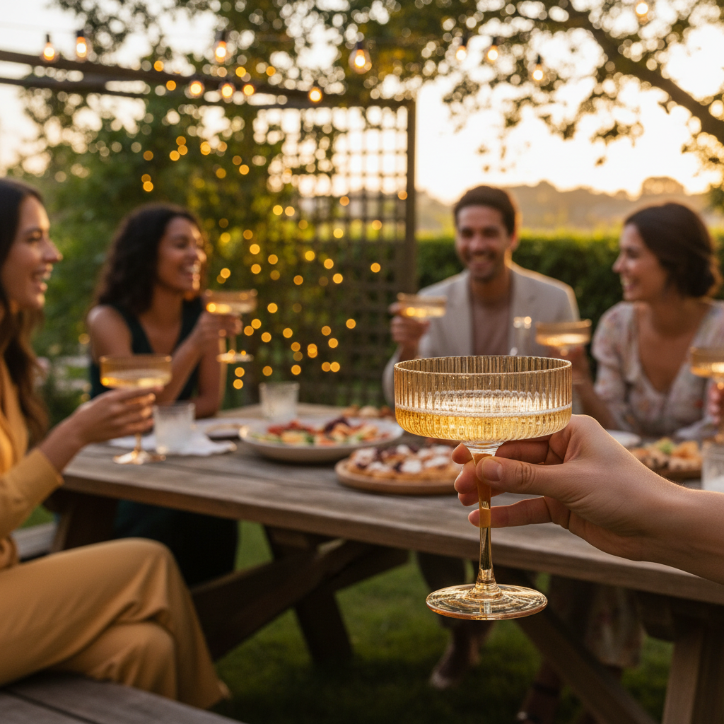 Vikko Malibu Ribbed Coupe Champagne Glass 10 Oz