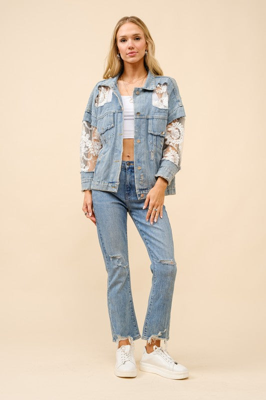 Denim & Lace Western Jean Jacket
