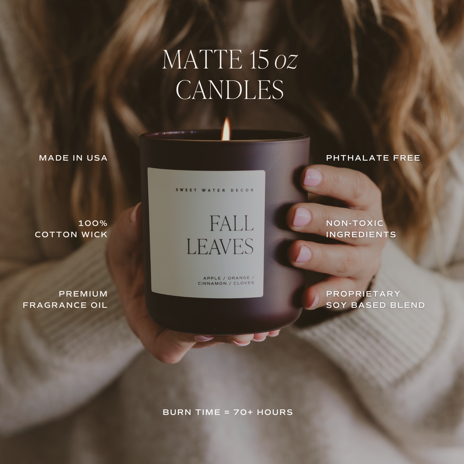 Driftwood and Mahogany 15 oz Soy Candle, Matte Jar