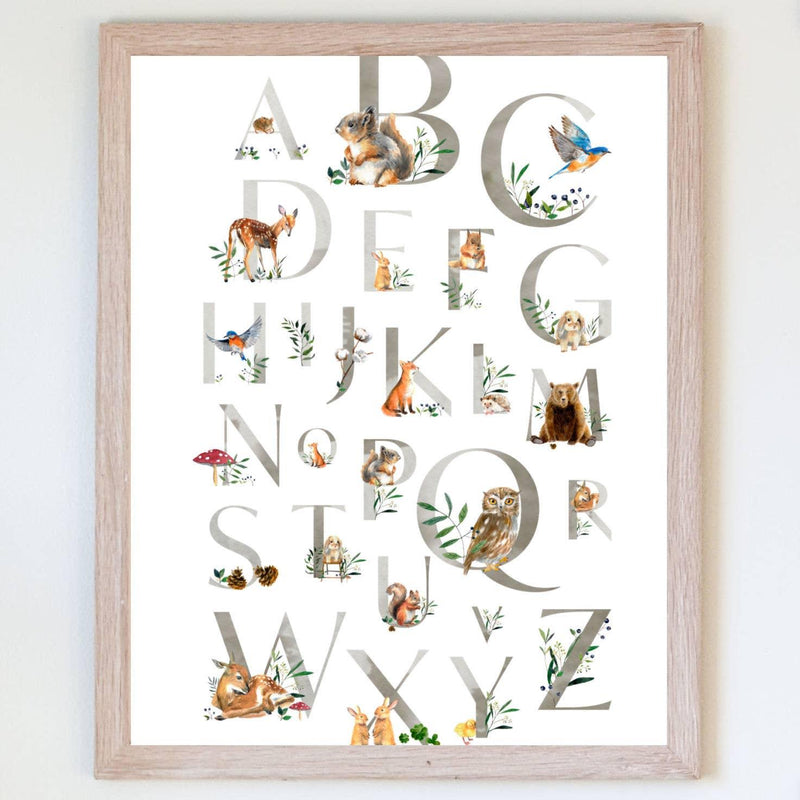 Woodsy Letters | Vintage Canvas Nursery Art | Made in USA - Mae It Be Home