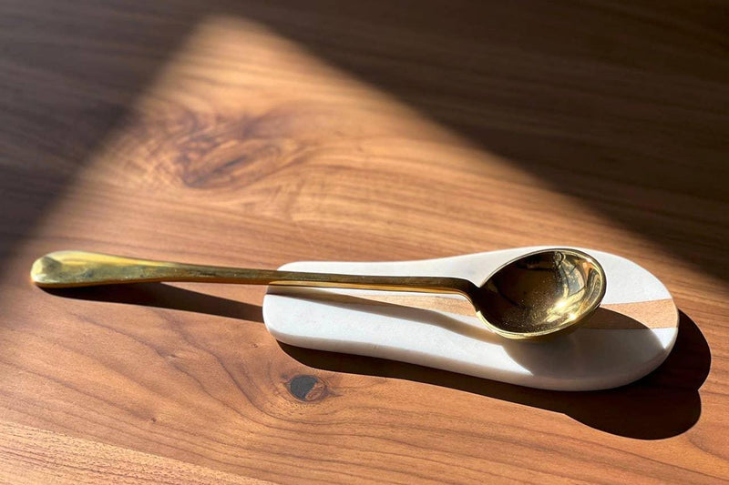 Marble and Wood Spoon Rest - Mae It Be Home