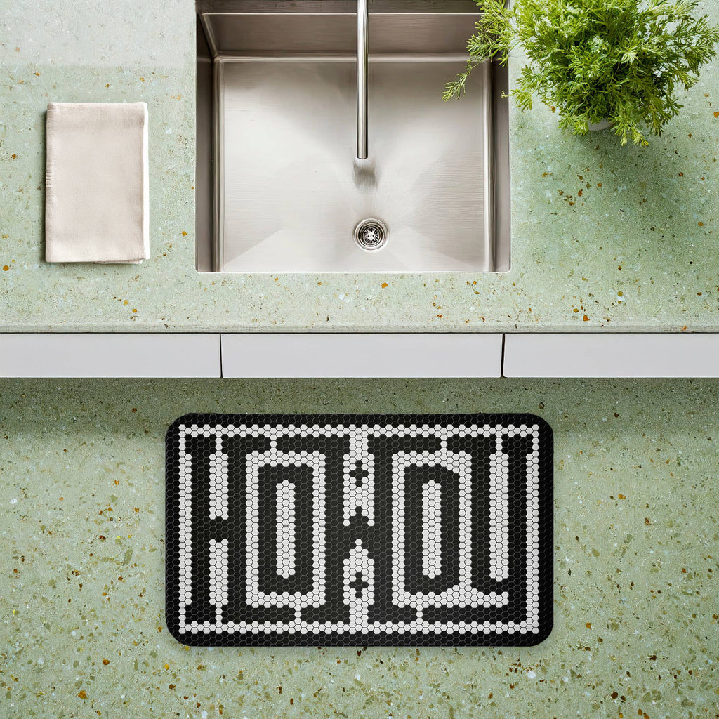 Western Greeting Howdy Black Floor Mat, 30"x18"