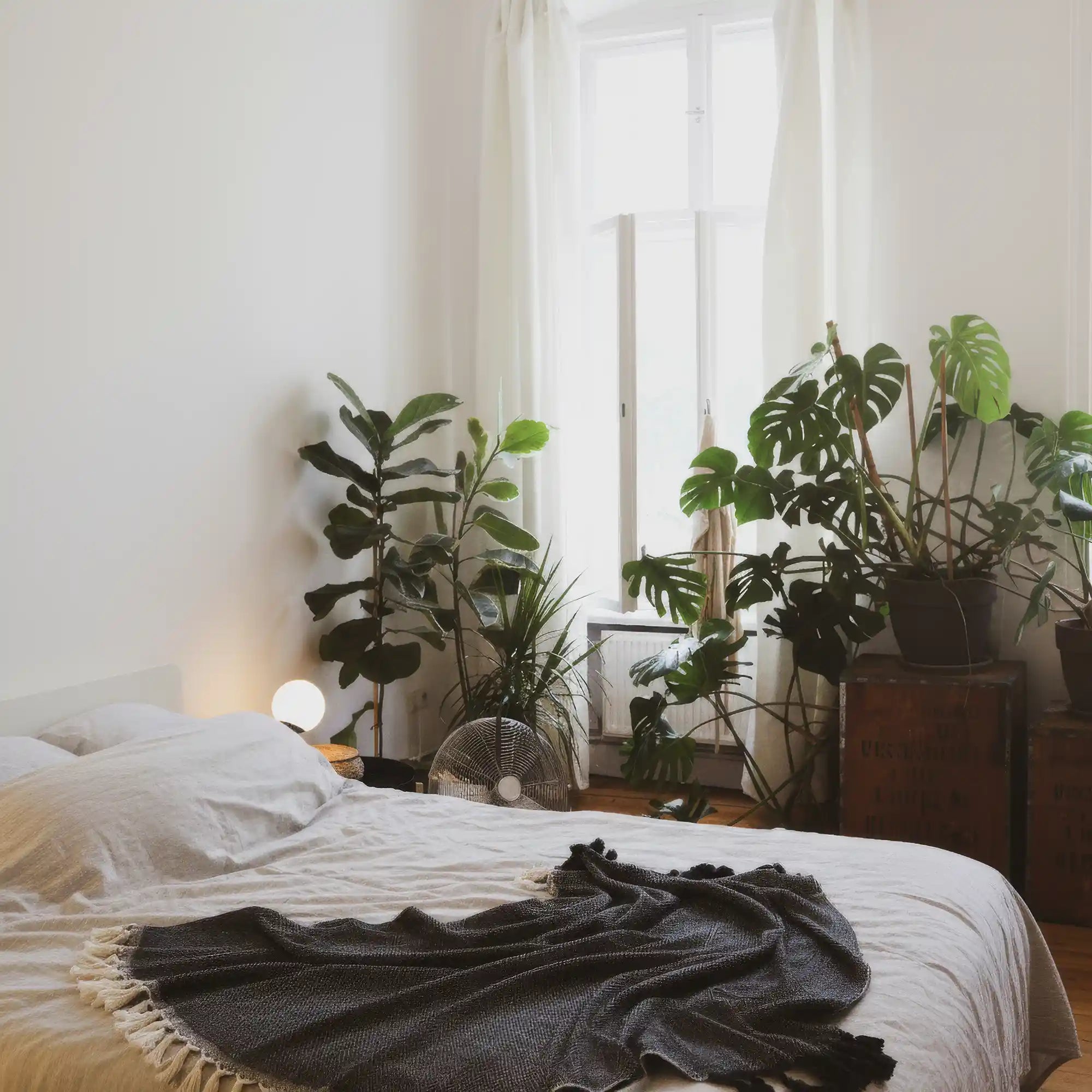 100% Cotton Black Throw Blanket