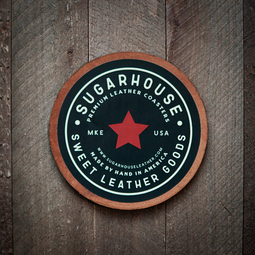 America 250th Anniversary Flag Leather Coaster