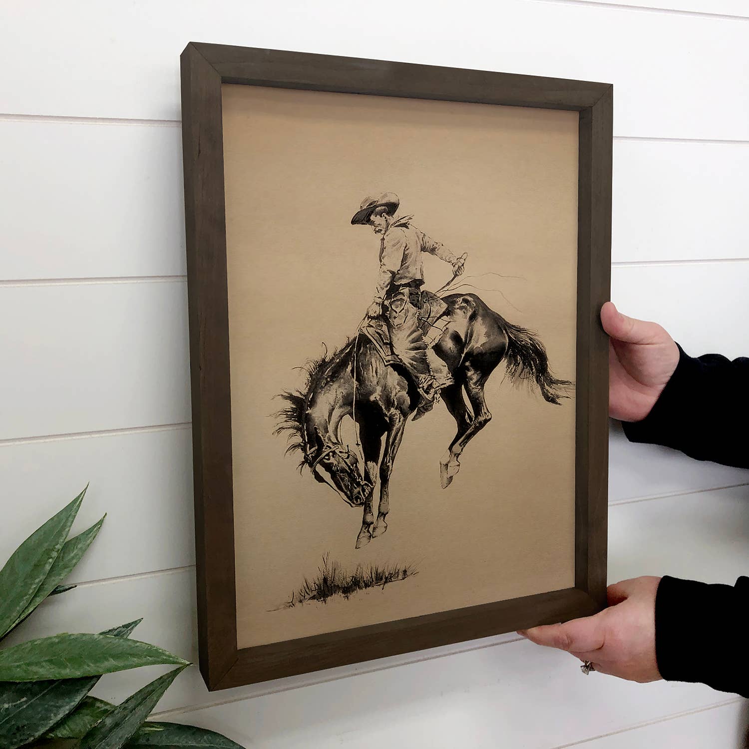 The Frontier Rider - Wood Framed Wall Art