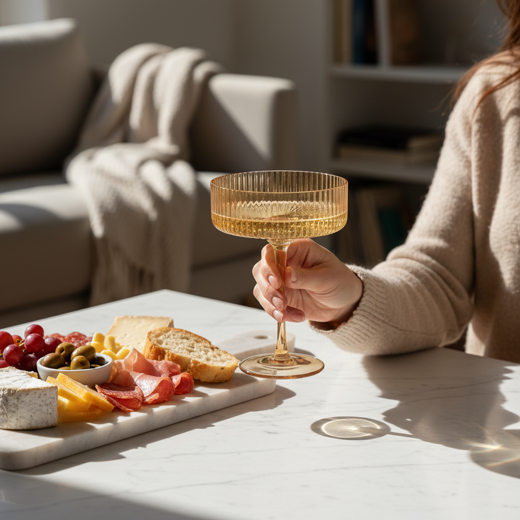 Vikko Malibu Ribbed Coupe Champagne Glass 10 Oz