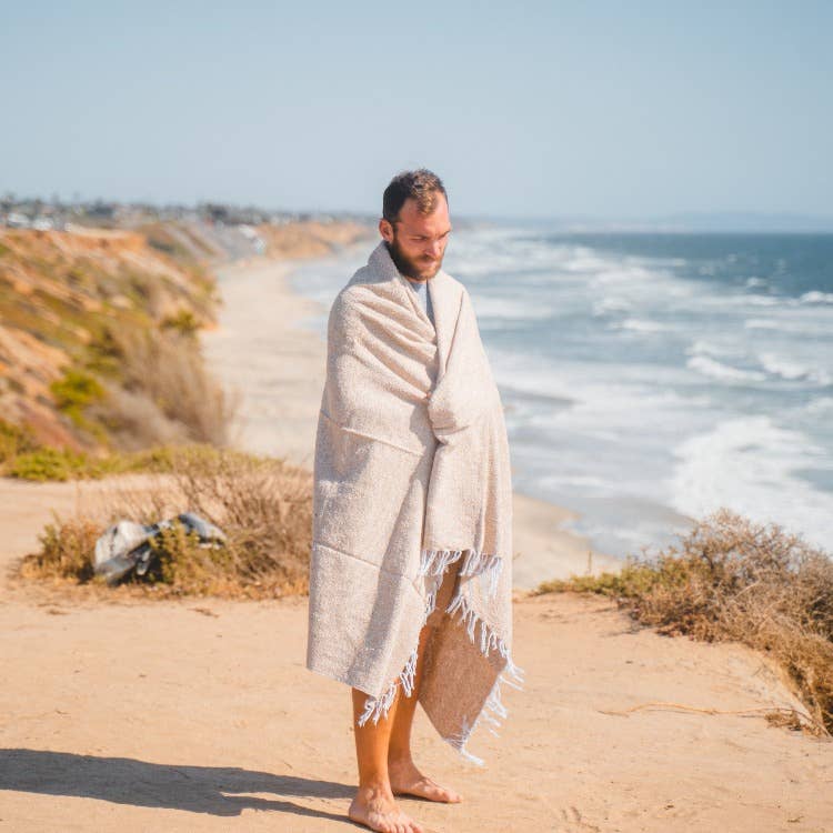 Solid Tan Mexican Blanket