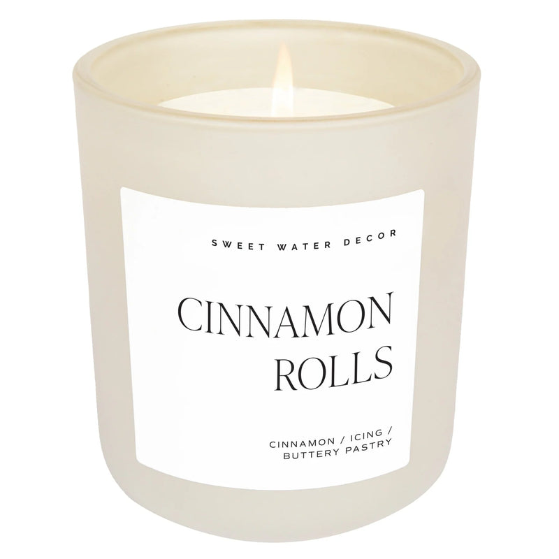 Cinnamon Rolls Glass Candle- 15 oz