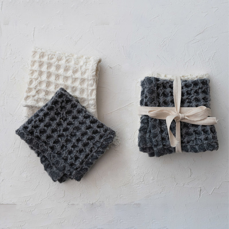 Set of Cotton Waffle Weave Dish Cloths