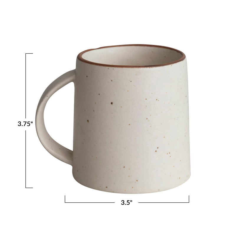 Stoneware Coffee Mug - Rustic Speckled White