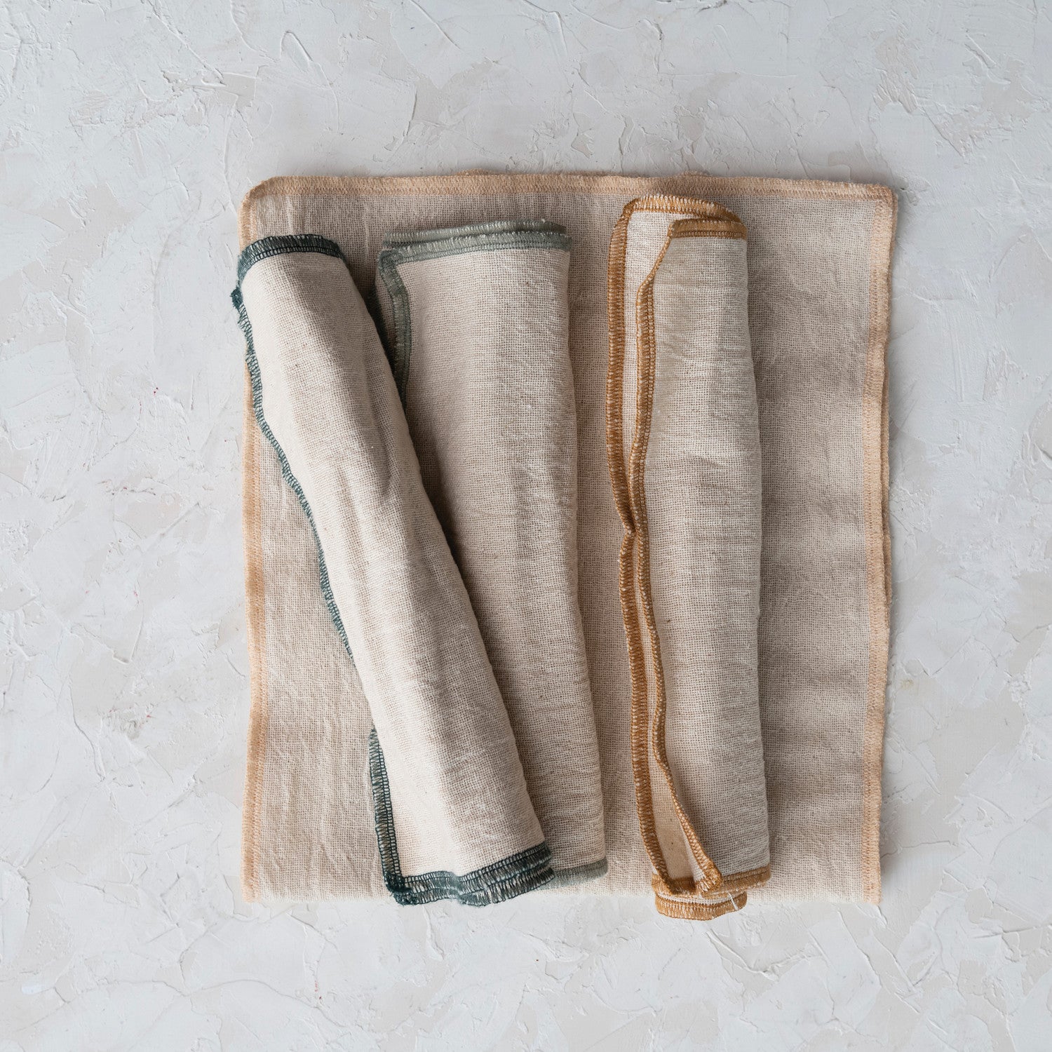 Cotton Double Cloth Burp Cloth with Constrasting Edge