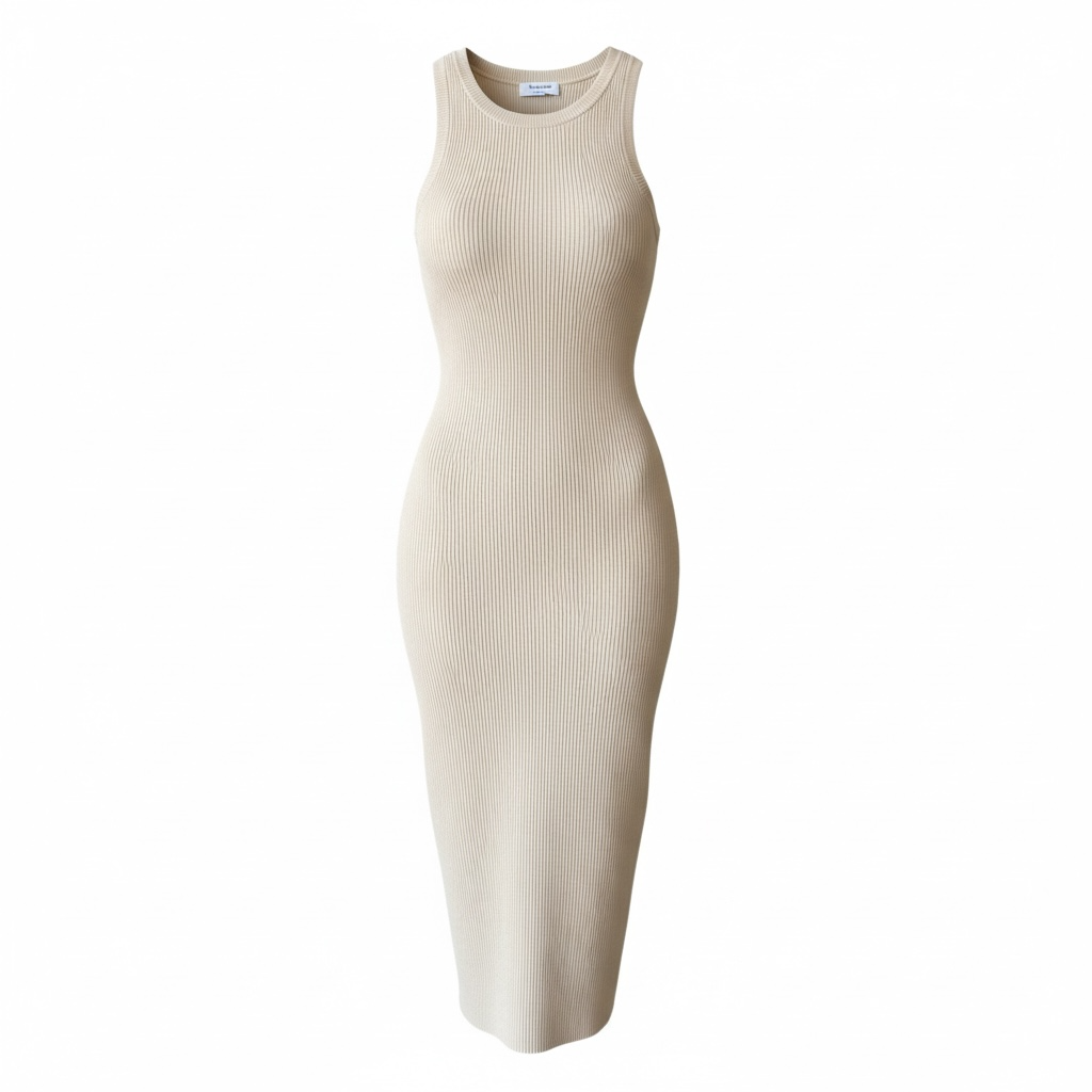 Ribbed Knit Tank Midi Dress