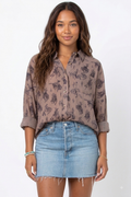 Western Sheer Bucking Horse Button Up Top