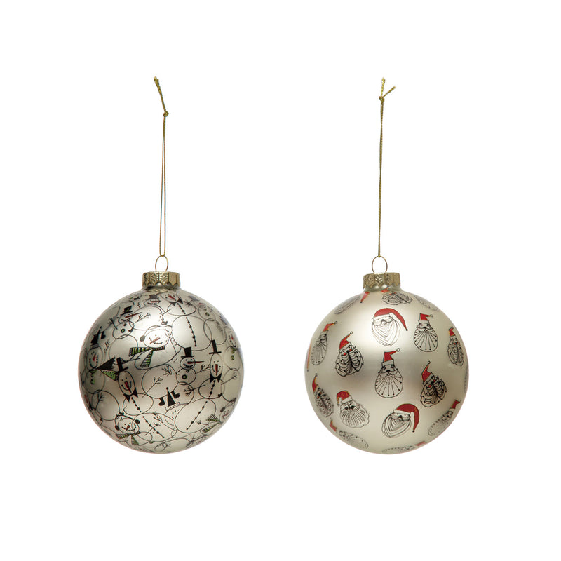 4" Round Glass Ball Ornaments