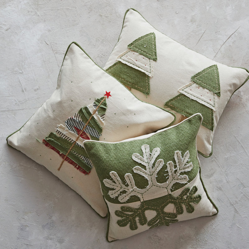 Cotton Lumbar Christmas Tree Pillow