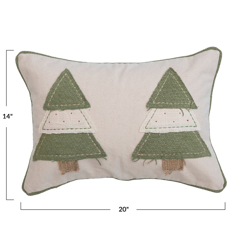 Cotton Lumbar Christmas Tree Pillow