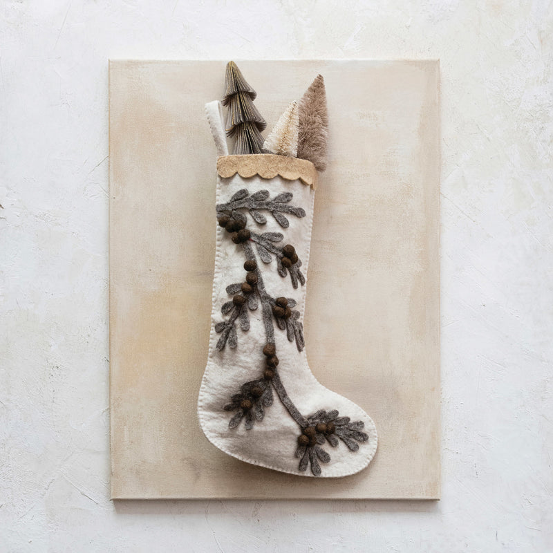 Handmade Wool Felt Christmas Stocking