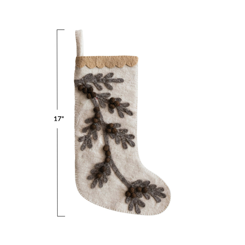 Handmade Wool Felt Christmas Stocking