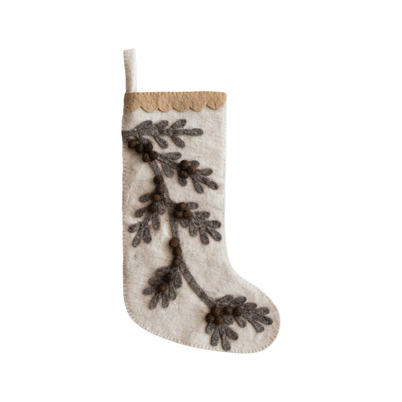 Handmade Wool Felt Christmas Stocking