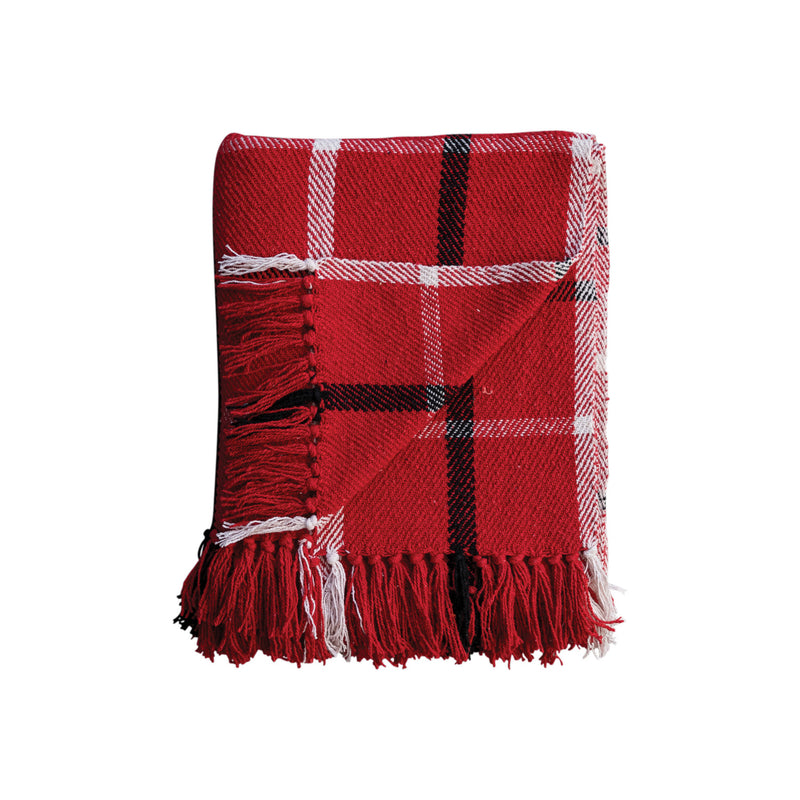 Brushed Cozy Cotton Blend Flannel Throw