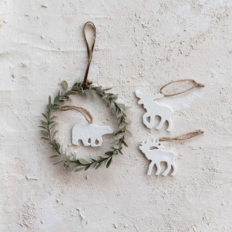 Stoneware Forest Animal Ornaments