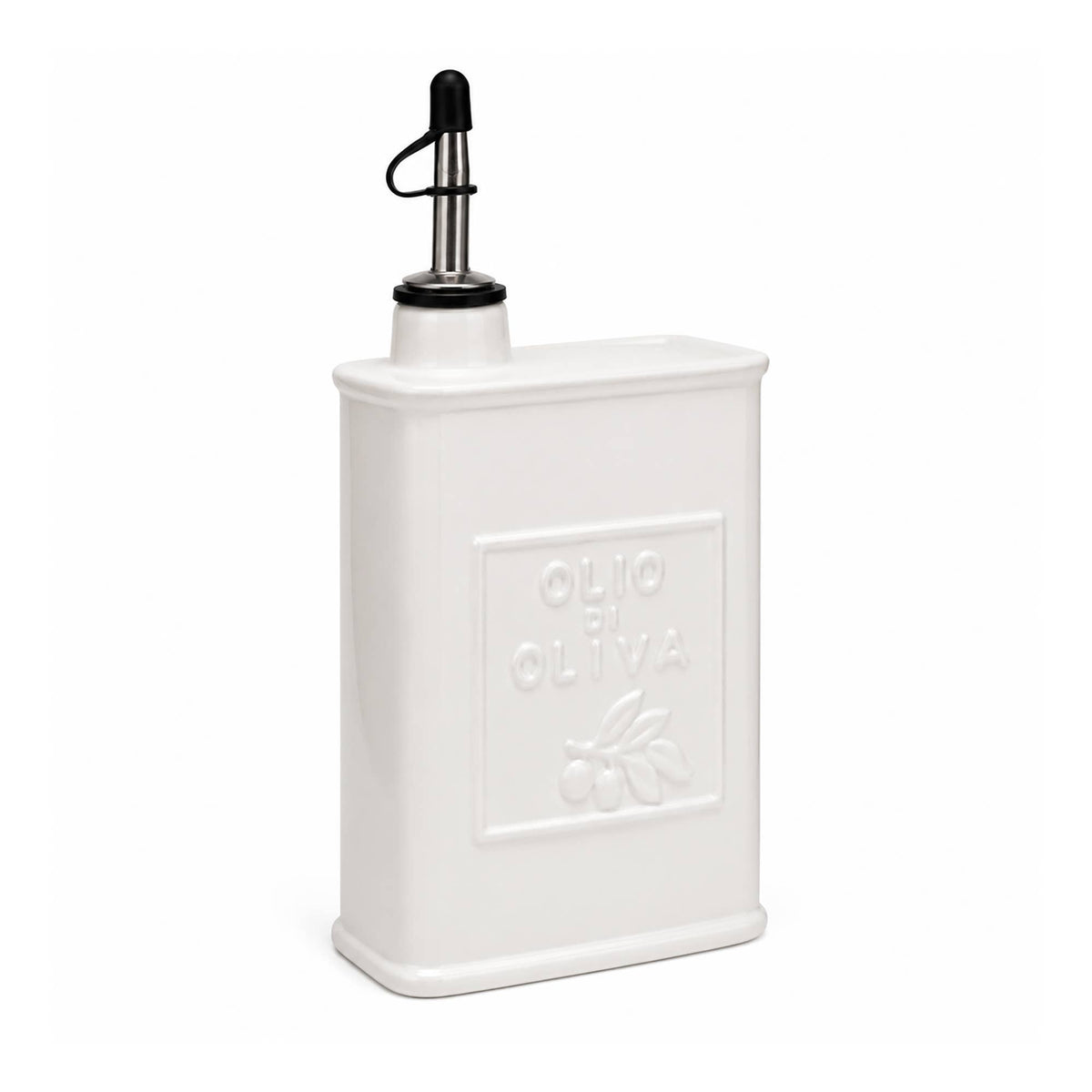 Fox Run White Ceramic Oil Can, 700 ML Olive Oil Dispenser
