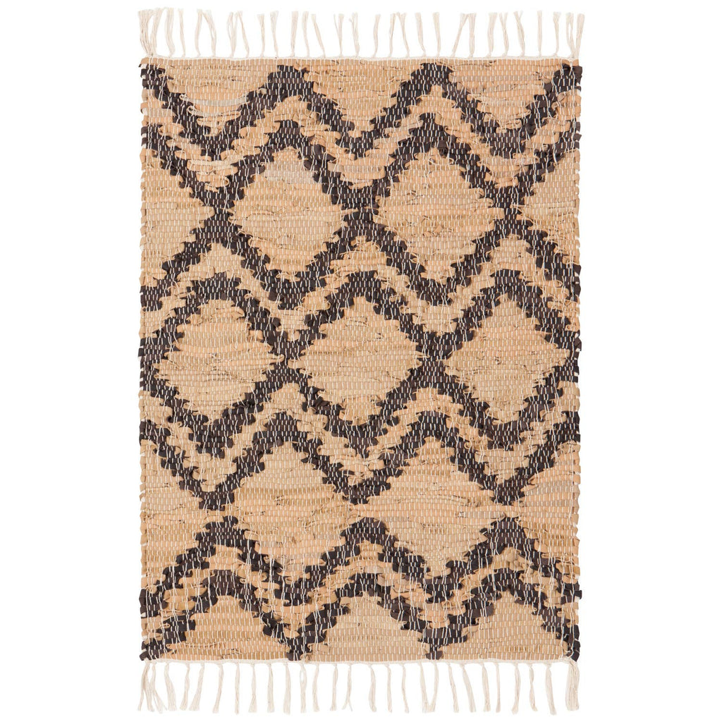 Tetra Recycled Leather Chindi Rug 2 x 3 Ft