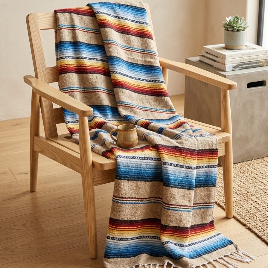 Authentic Mexican Blanket - Mojave Sunset | Sarape Throw