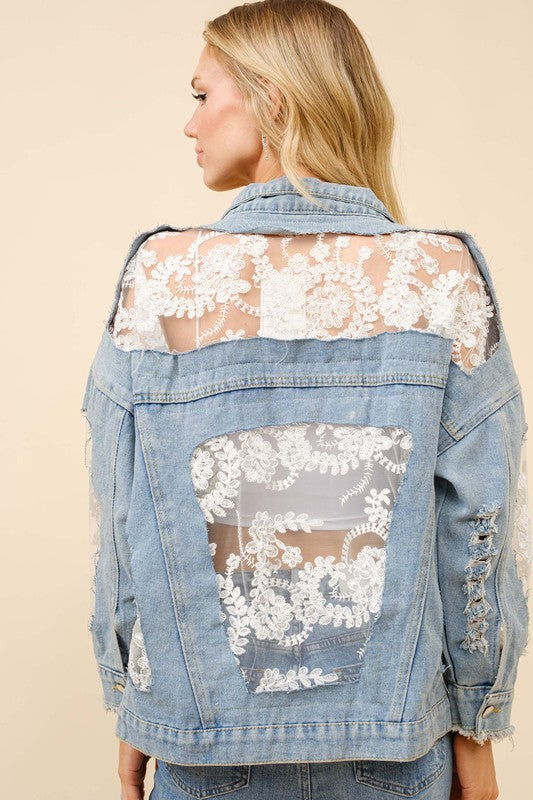 Denim & Lace Western Jean Jacket
