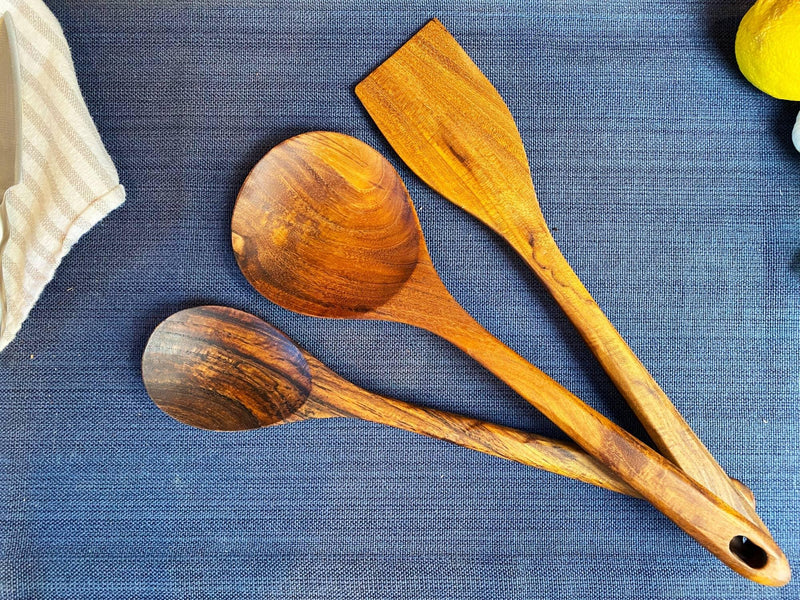 Rustic Handle Wooden Utensil Set - Mae It Be Home