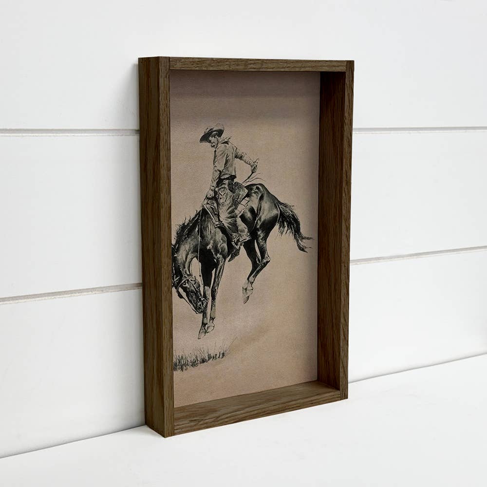 The Frontier Rider - Wood Framed Wall Art