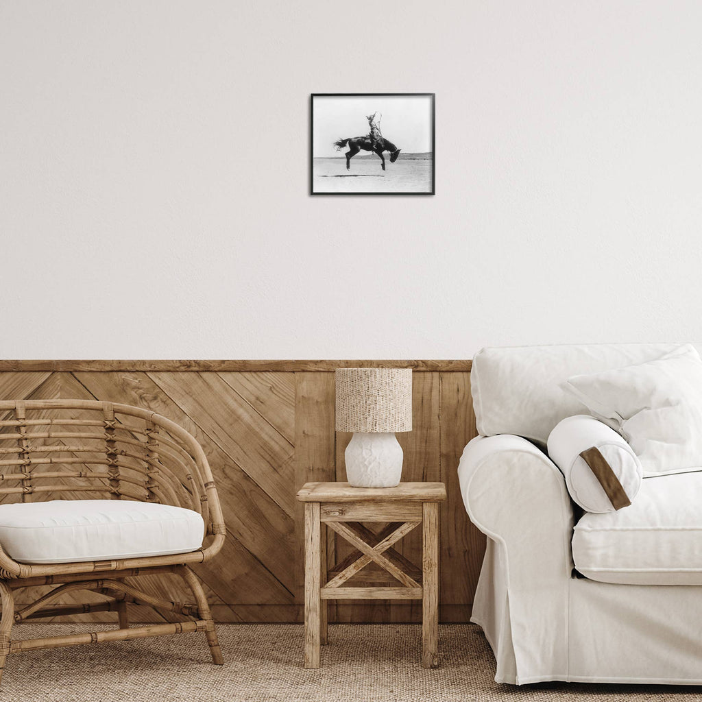 Galloping Rodeo Cowgirl Framed Art