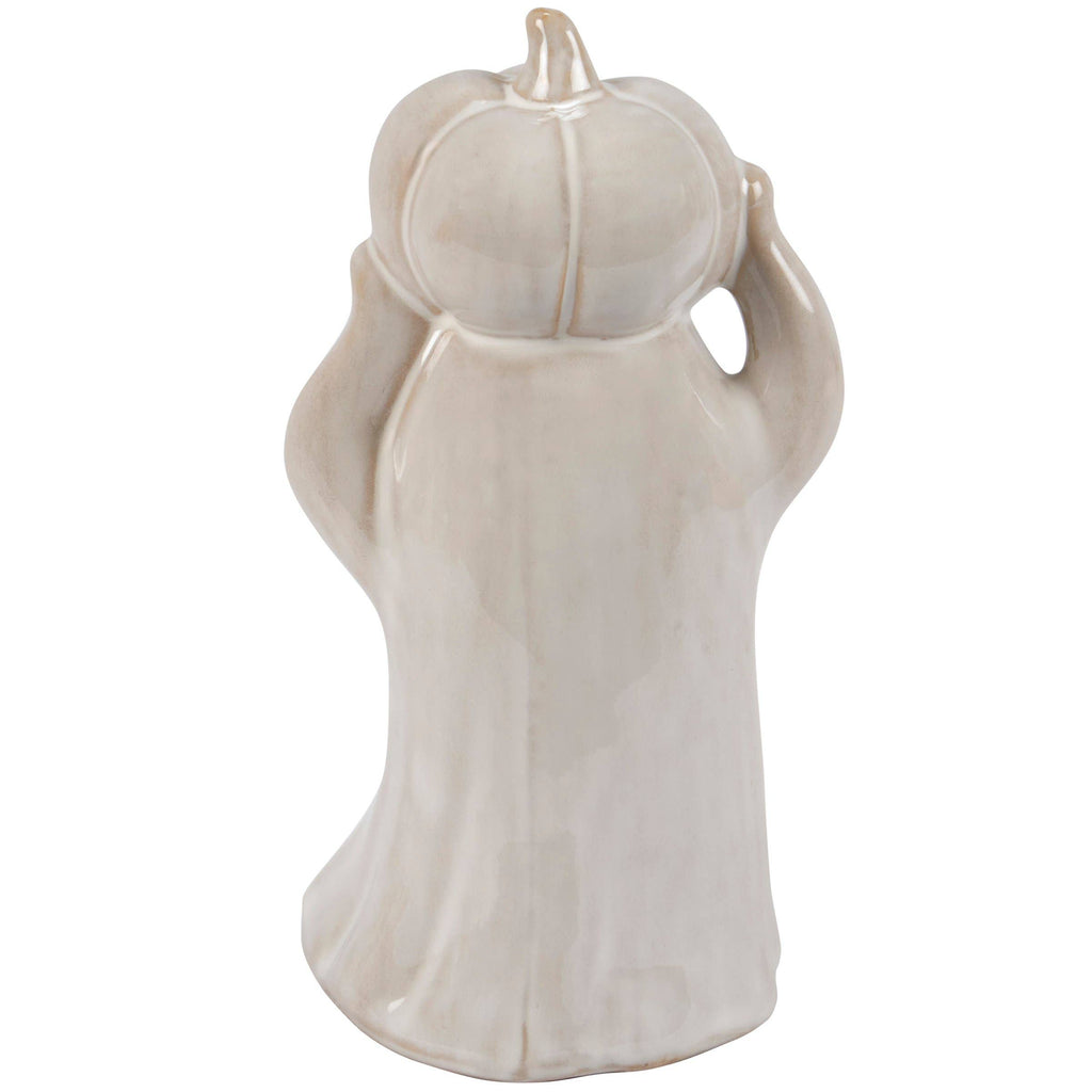 Lighted Pumpkin Ghost Figurine