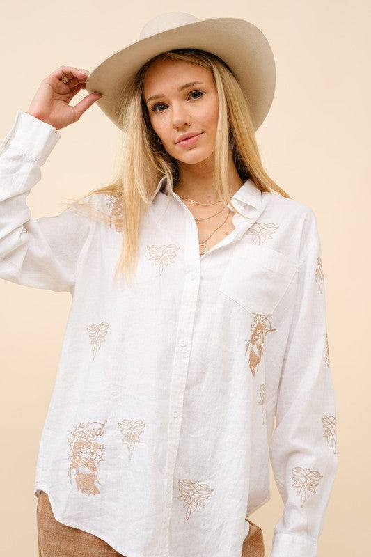 Be a Legend Western Embroidered Blouse