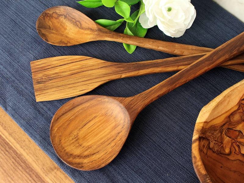 Rustic Handle Wooden Utensil Set - Mae It Be Home