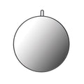 Round Black Metal Framed Mirror